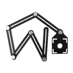 Aluminum Alloy Six Folding Multi Angle Measuring Ruler Floor Tile Hole Locator Template
