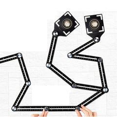 Aluminum Alloy Six Folding Multi Angle Measuring Ruler Floor Tile Hole Locator Template