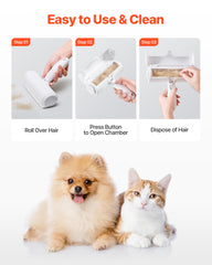 Pet Hair Remover Roller Reusable Dual-sided Lint Roller For Furniture Clothes