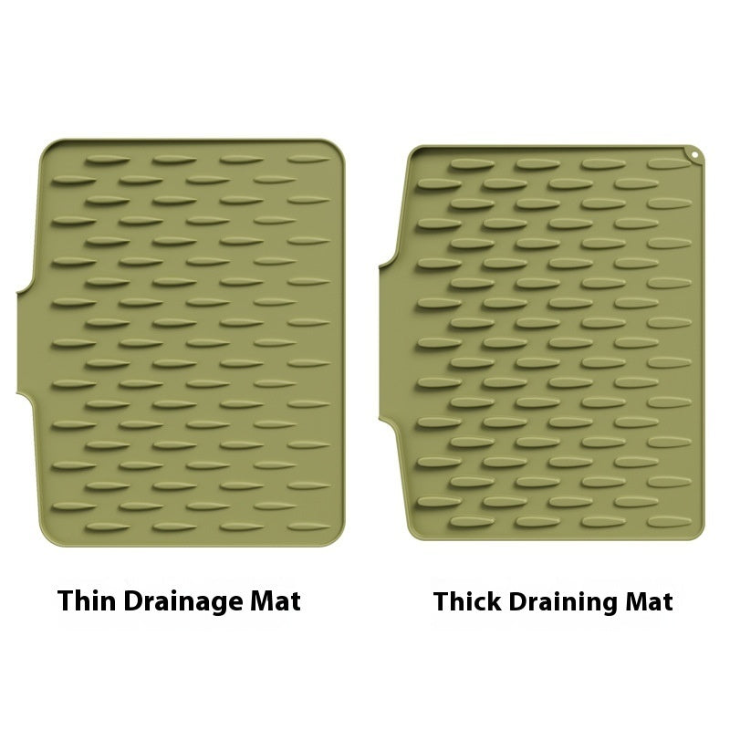 Countertop Slope Diversion Silicone Draining Pad Kitchen Heat Insulation Drying Mat
