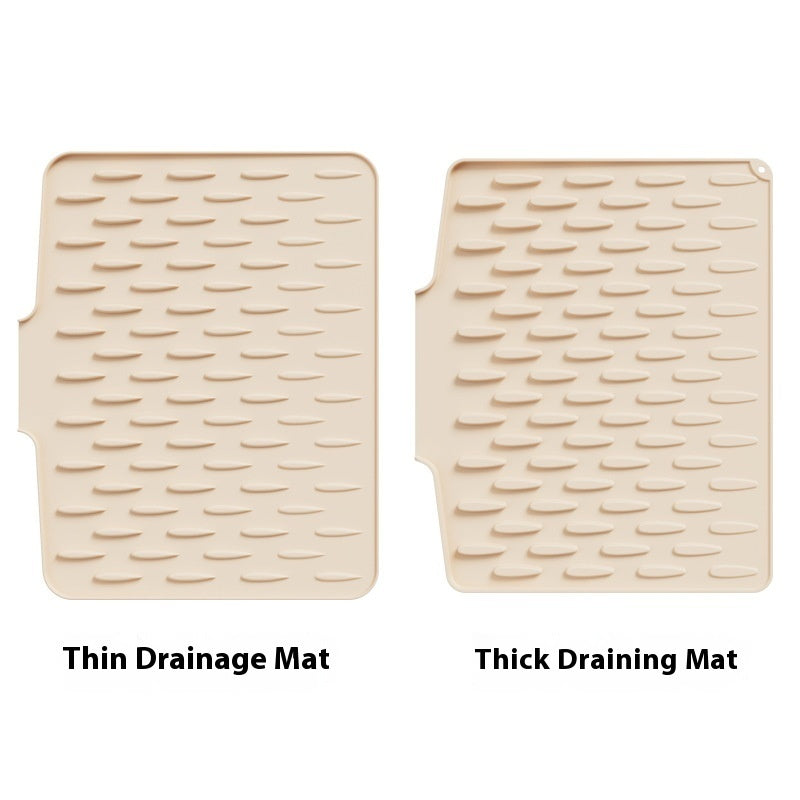 Countertop Slope Diversion Silicone Draining Pad Kitchen Heat Insulation Drying Mat